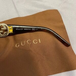 Gucci GG 3503/S Tortoise Shell Oversized Sunglasses‎ Gold Interlocking GG Logo